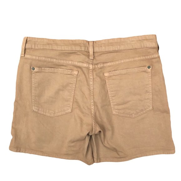 Vince Luce Denim Jean Shorts 34 Mid Waist Two Button Closure Desert Tan Khaki - Picture 3 of 10